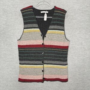 Vintage The‎ LIMITED Sweater Vest Women’s Size Medium Striped Wool Cardigan